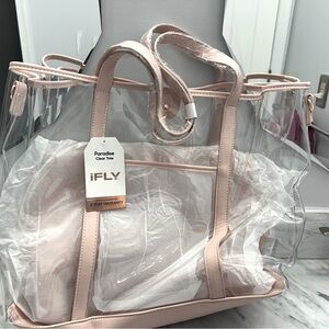 IFly Clear Blush Travel Tote with Trolly SI (New)